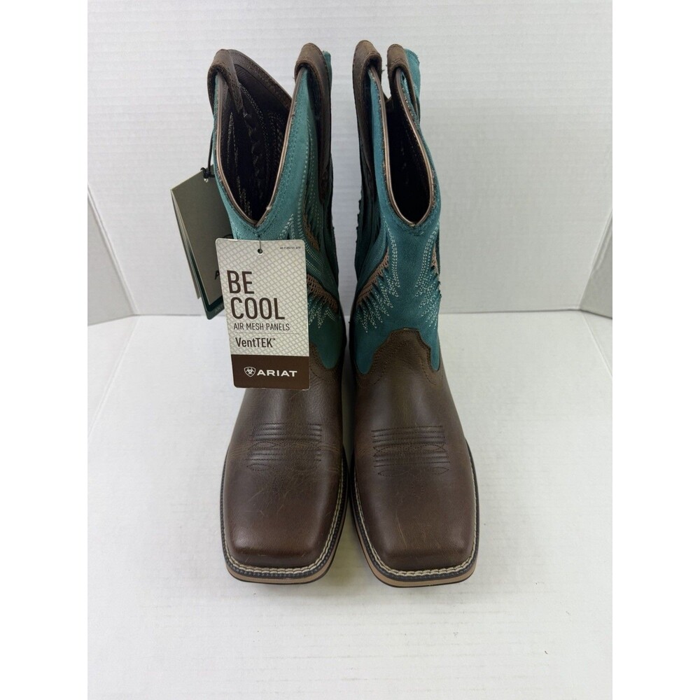 Ariat Ladies Anthem VentTEK Square Toe Boots Choc Chip/Turq 10031665 Womens Sz 8